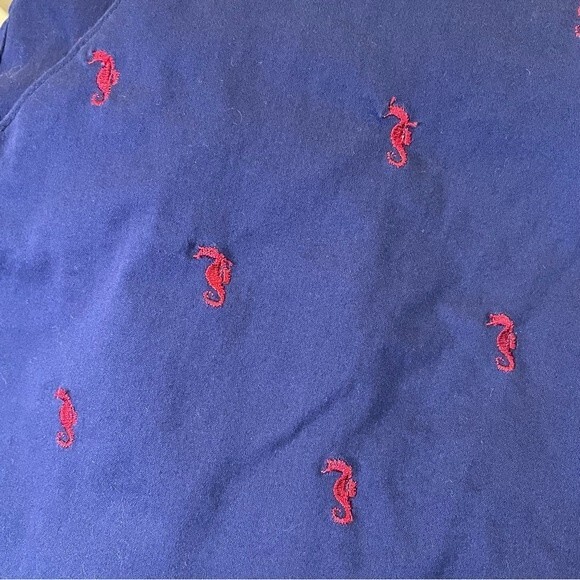 Blue Epic Women's Shorts Navy with Red Seahorses Size 14 - Picture 7 of 7